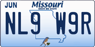 MO license plate NL9W9R