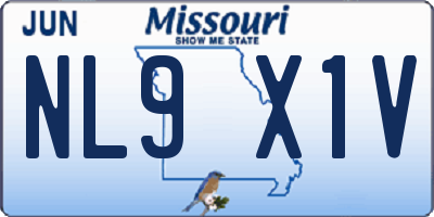 MO license plate NL9X1V