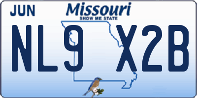 MO license plate NL9X2B