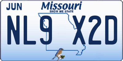MO license plate NL9X2D