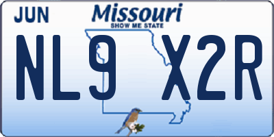 MO license plate NL9X2R