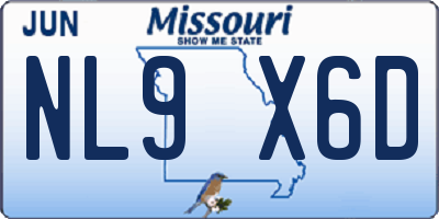 MO license plate NL9X6D