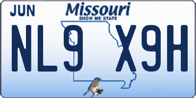 MO license plate NL9X9H