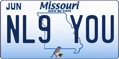 MO license plate NL9Y0U
