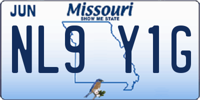 MO license plate NL9Y1G