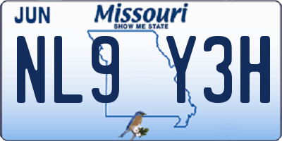 MO license plate NL9Y3H