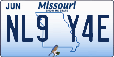 MO license plate NL9Y4E