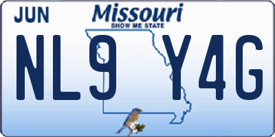 MO license plate NL9Y4G