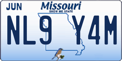 MO license plate NL9Y4M