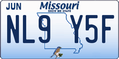MO license plate NL9Y5F