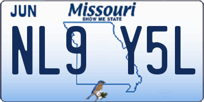 MO license plate NL9Y5L