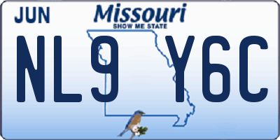 MO license plate NL9Y6C