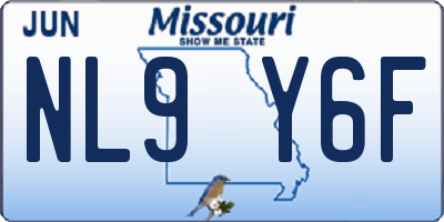 MO license plate NL9Y6F