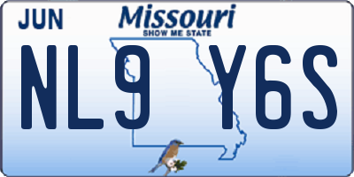 MO license plate NL9Y6S