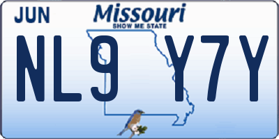 MO license plate NL9Y7Y