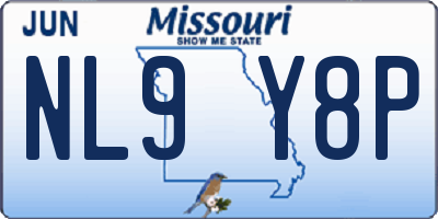 MO license plate NL9Y8P