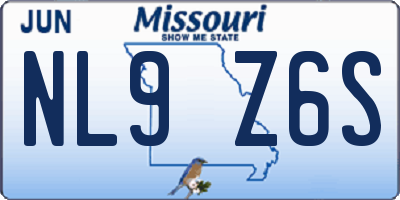 MO license plate NL9Z6S