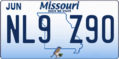 MO license plate NL9Z9O