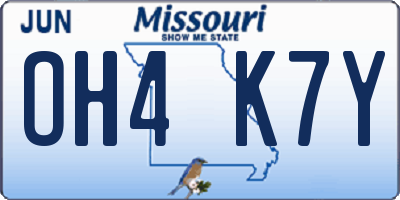 MO license plate OH4K7Y