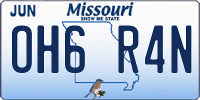 MO license plate OH6R4N