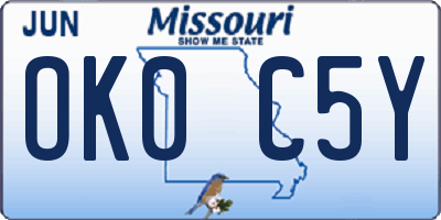 MO license plate OK0C5Y