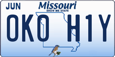 MO license plate OK0H1Y