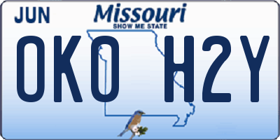 MO license plate OK0H2Y
