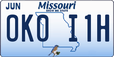 MO license plate OK0I1H