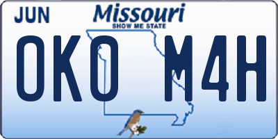 MO license plate OK0M4H