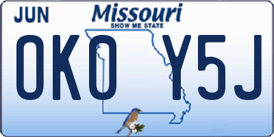 MO license plate OK0Y5J