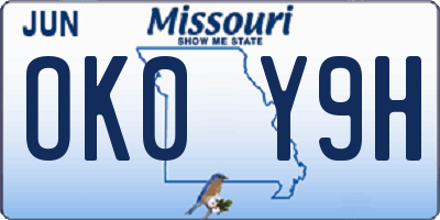 MO license plate OK0Y9H