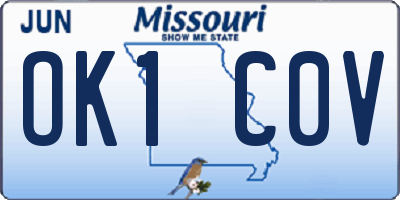 MO license plate OK1C0V