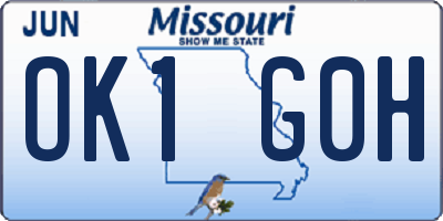 MO license plate OK1G0H
