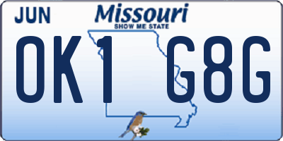 MO license plate OK1G8G