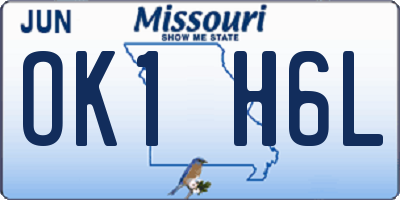 MO license plate OK1H6L