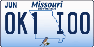 MO license plate OK1I0O