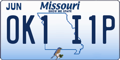 MO license plate OK1I1P