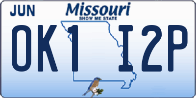 MO license plate OK1I2P