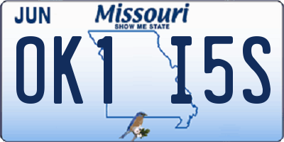 MO license plate OK1I5S