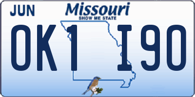 MO license plate OK1I9O