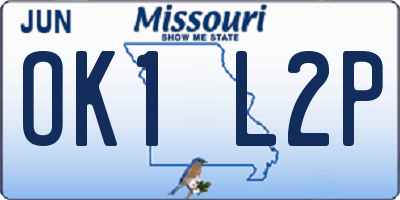 MO license plate OK1L2P