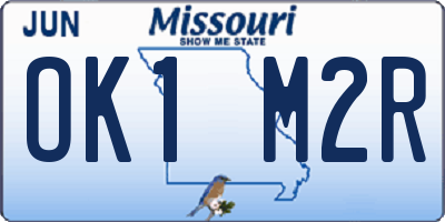 MO license plate OK1M2R