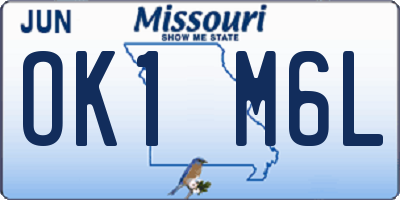 MO license plate OK1M6L