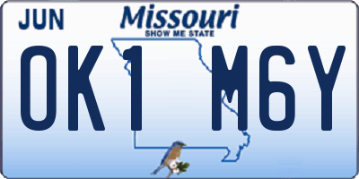 MO license plate OK1M6Y