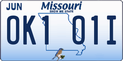 MO license plate OK1O1I