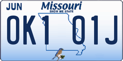 MO license plate OK1O1J