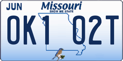 MO license plate OK1O2T