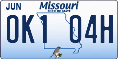 MO license plate OK1O4H