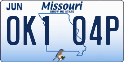 MO license plate OK1O4P