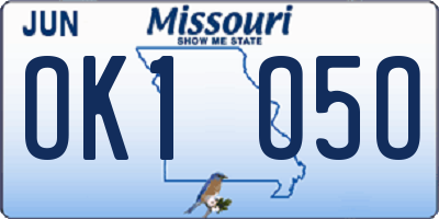 MO license plate OK1O5O